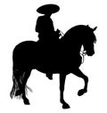 Mexican Cowboy riding a charro horse Royalty Free Stock Photo