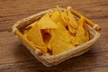 Mexican crunchy corn nachos triangle