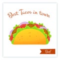 Mexican cuisine fast food beef tacos food banner Royalty Free Stock Photo