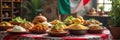 Mexican cuisine feast with traditional dishes and flag in rustic setting Royalty Free Stock Photo