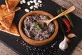 Mexican cuisine: Frijoles refritos with ingredients close-up. ho Royalty Free Stock Photo