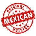 Mexican cuisine red rubber stamp Royalty Free Stock Photo