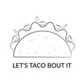 Mexican cuisine taco food silhouette sketch Royalty Free Stock Photo