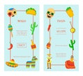 Mexican culture banner, flyer and poster. Mexico party and fiesta with ethnic symbols.