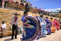 Mexican dancers wearing colourful typical dresses