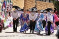 Mexican dancers wearing colourful typical dresses