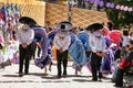 Mexican dancers wearing colourful typical dresses