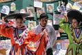 Mexican dancers wearing colourful typical dresses