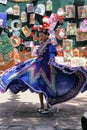 Mexican dancers wearing colourful typical dresses