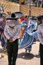 Mexican dancers wearing colourful typical dresses