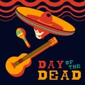 Day of the dead traditional mariachi music design Royalty Free Stock Photo