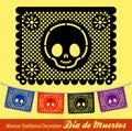 Mexican Day of the death vector traditional street decoration