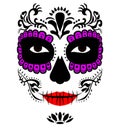 Mexican death mask La Catrina for santa muerte - day of the dead holiday, feast. And for halloween.