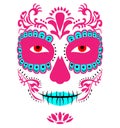 Mexican death mask La Catrina for santa muerte - day of the dead holiday, feast. And for halloween.