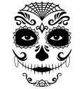 Mexican death mask La Catrina for santa muerte - day of the dead holiday, feast.