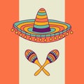 Mexican design with sombrero and cactus