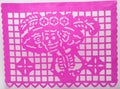 Mexican dia de muertos papel picado cut paper skull art featuring Catrina Royalty Free Stock Photo