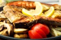 The mexican dishes mega fish grill pan Royalty Free Stock Photo