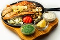 The mexican dishes mega fish grill pan Royalty Free Stock Photo