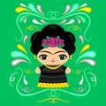 Mexican Doll with decorative background