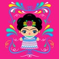 Mexican Doll with decorative background