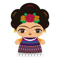 Mexican Doll vector illustration, Mexico traditional style doll.