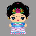 Mexican Doll vector illustration, Mexico traditional style doll.