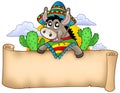 Mexican donkey holding parchment Royalty Free Stock Photo