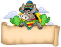 Mexican donkey holding parchment Royalty Free Stock Photo