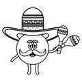 Mexican emoji with hat character