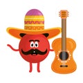 Mexican emoji with hat and guitar character
