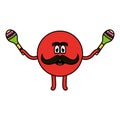 Mexican emoji with maracas character