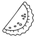 Mexican Empanada. Vector linear hand drawing mexican food close-up in doodle style. Latin American national dish.