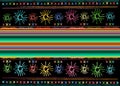 Mexican ethnic embroidery Tribal art ethnic pattern. Colorful Mexican Blanket Stripes Folk abstract geometric repeating background