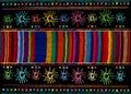 Mexican ethnic embroidery Tribal art ethnic pattern. Colorful Mexican Blanket Stripes Folk abstract geometric repeating background Royalty Free Stock Photo