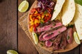 Mexican fajitas for beef steak Royalty Free Stock Photo