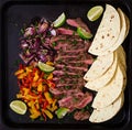 Mexican fajitas for beef steak Royalty Free Stock Photo