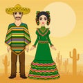 Mexican family in traditional clothes.