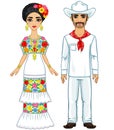 Mexican family in traditional clothes.