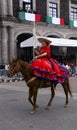 Mexican female rider in the street