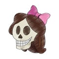 mexican female skull design