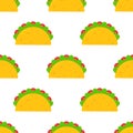 Mexican festival taco fastfood seamless pattern