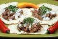 Mexican fiesta meat tacos Royalty Free Stock Photo