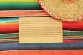 frame fiesta poncho rug sombrero Royalty Free Stock Photo