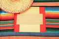 Mexican fiesta poncho frame sombrero Royalty Free Stock Photo