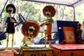 Mexican figure skeletons musicians, dias de los muertos day of the death dead Royalty Free Stock Photo