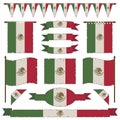 Mexican flag decorations Royalty Free Stock Photo
