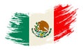 Mexican flag grunge brush background. Vector illustration. Royalty Free Stock Photo