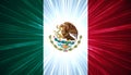 Mexican flag with light rays Royalty Free Stock Photo