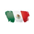 Mexican flag, vector illustration on a white background. Royalty Free Stock Photo